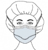 Surgical Mask Fog Shield Anti-fog Foam Pleated Tie Closure One Size Fits Most Blue NonSterile (Level 1)