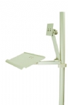 DCI #4956 - Monitor Mnt W/Keybrd Dual 8'' Arm Horizontal Tube Mnt White