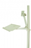 DCI #4955 - Monitor Mnt W/Keybrd Dual 8'' Pivot Arm Vertical Post White